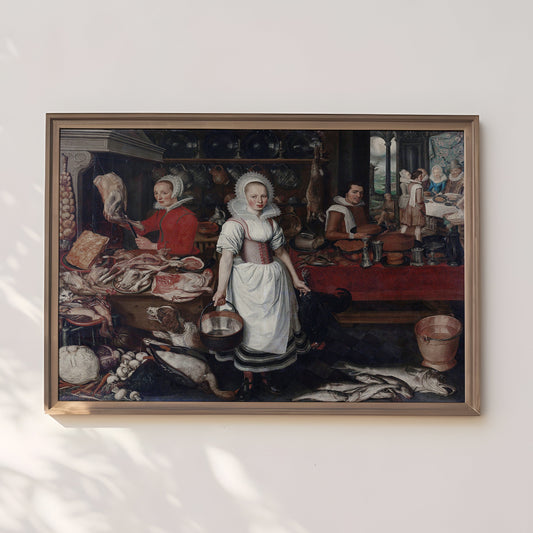 Dutch painting , Cornelisz van Rijck - Kitchen scene , original antique figure fine art , vintage Printable instant download , SKU 289PCvR
