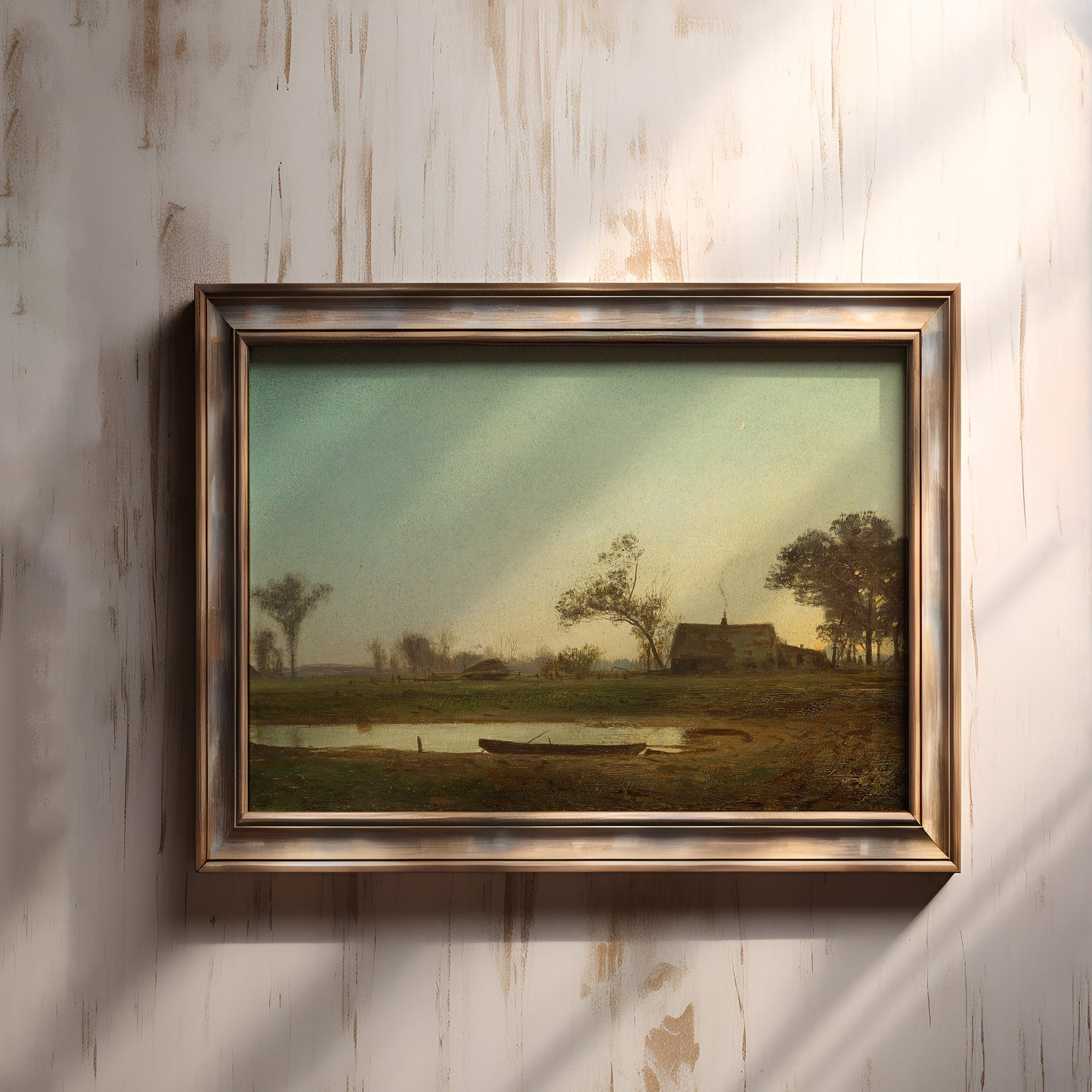 John Murphy - Rustic Landscape , 19th century Original antique painting , vintage Printable art instant download , SKU 291JFM