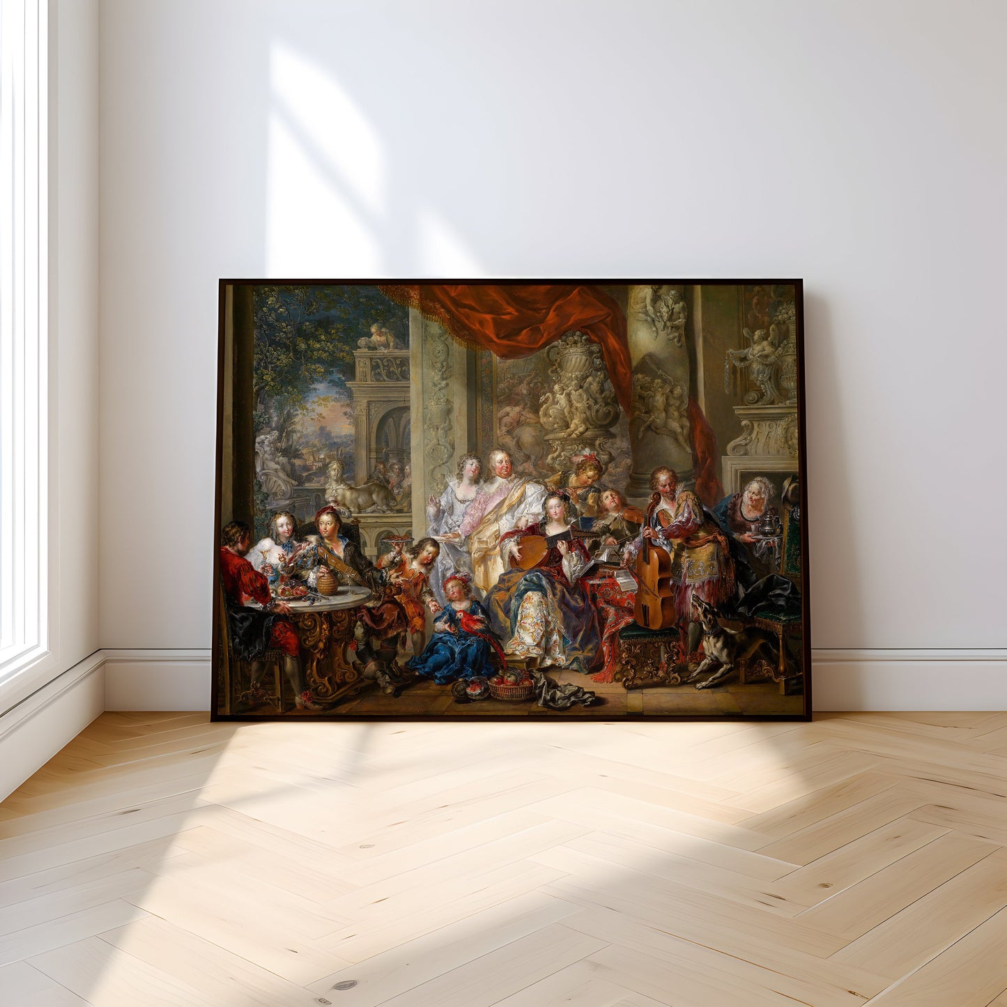 Platzer - Concert at Palace , original vintage oil figure painting , antique Printable art instant download , SKU 296JGP