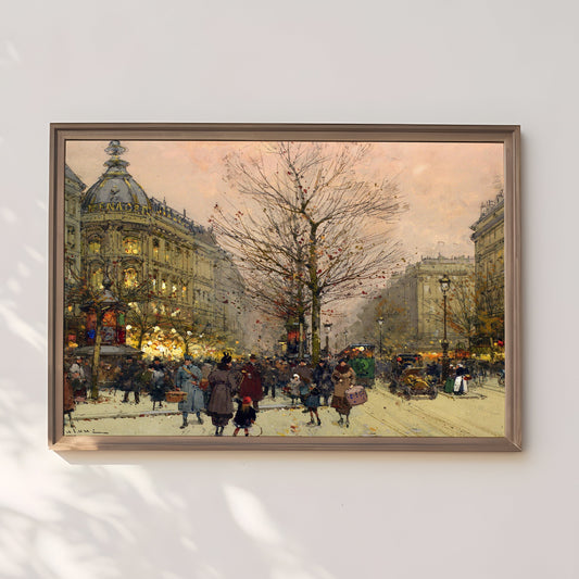 French Impressionist Eugene Galien-Laloue - Grands Boulevards Paris, Original vintage painting, Printable art instant download,  SKU  315EGL