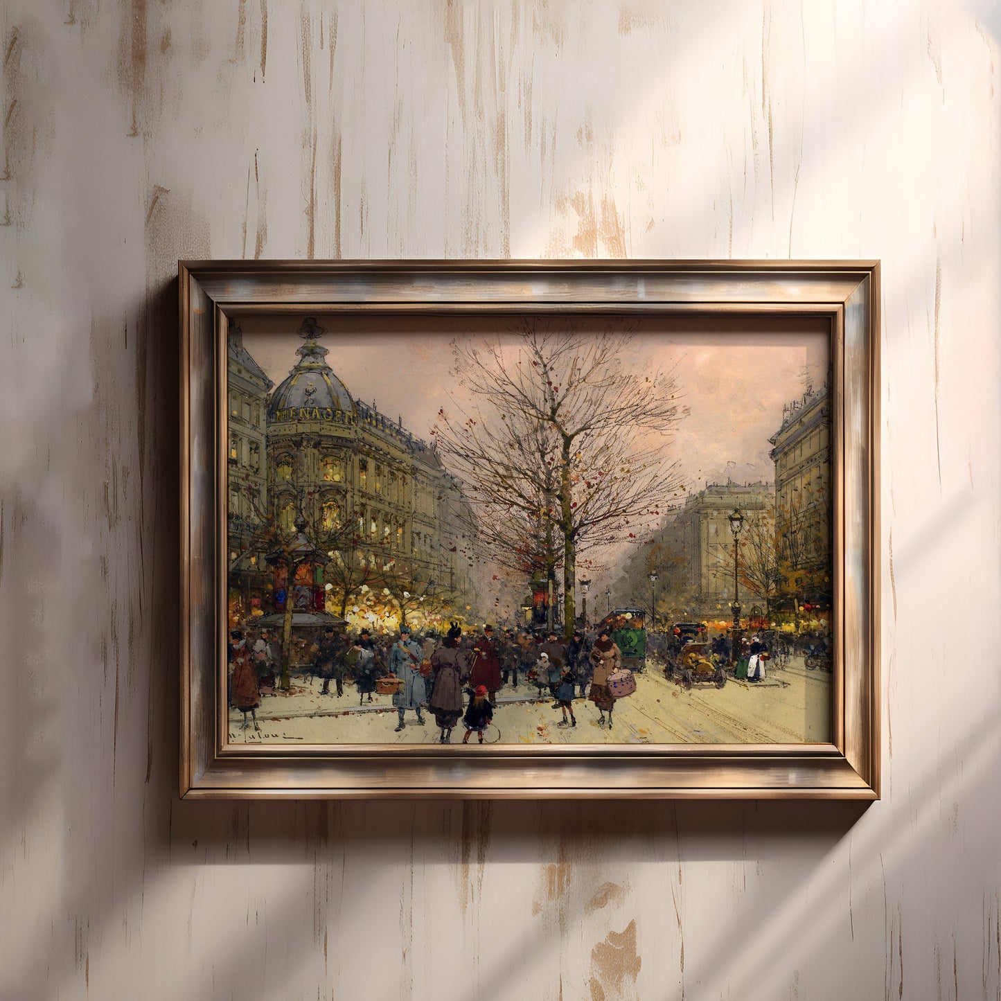 French Impressionist Eugene Galien-Laloue - Grands Boulevards Paris, Original vintage painting, Printable art instant download,  SKU  315EGL