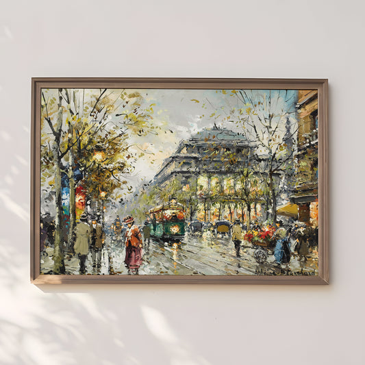 French Impressionist Antoine Blanchard, Bright Paris,Original antique painting, vintage Printable art  instant download,  SKU  324AB