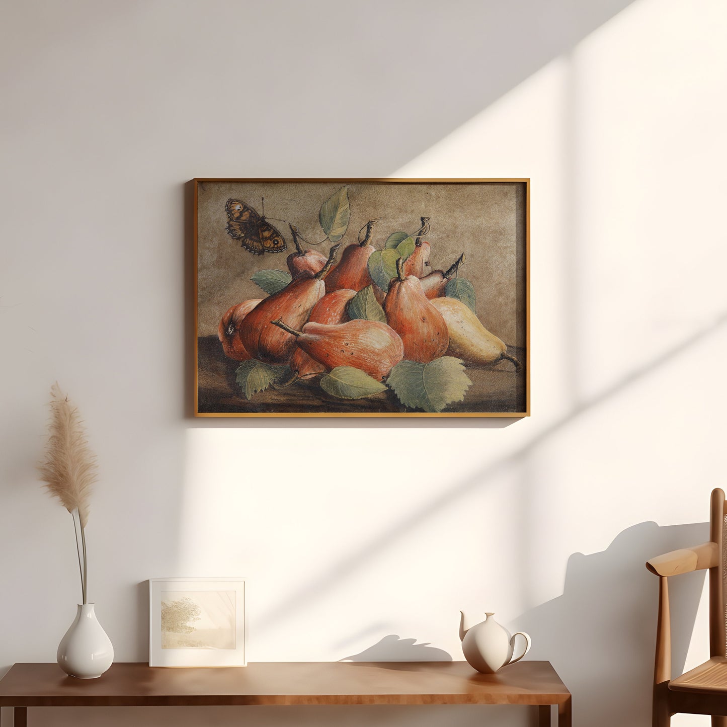Giovanna Garzoni - Fruit Still-Life Pears and Butterfly, original antique fine art  vintage, Printable art  instant download, SKU  326GG