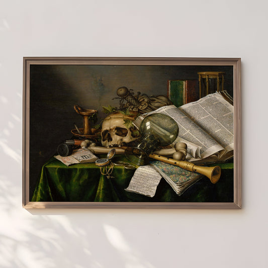 Edwaert Collier - Vanitas Still Life Books, Manuscripts, Skull, original antique fine art vintage, Printable, instant download, SKU  330ECV