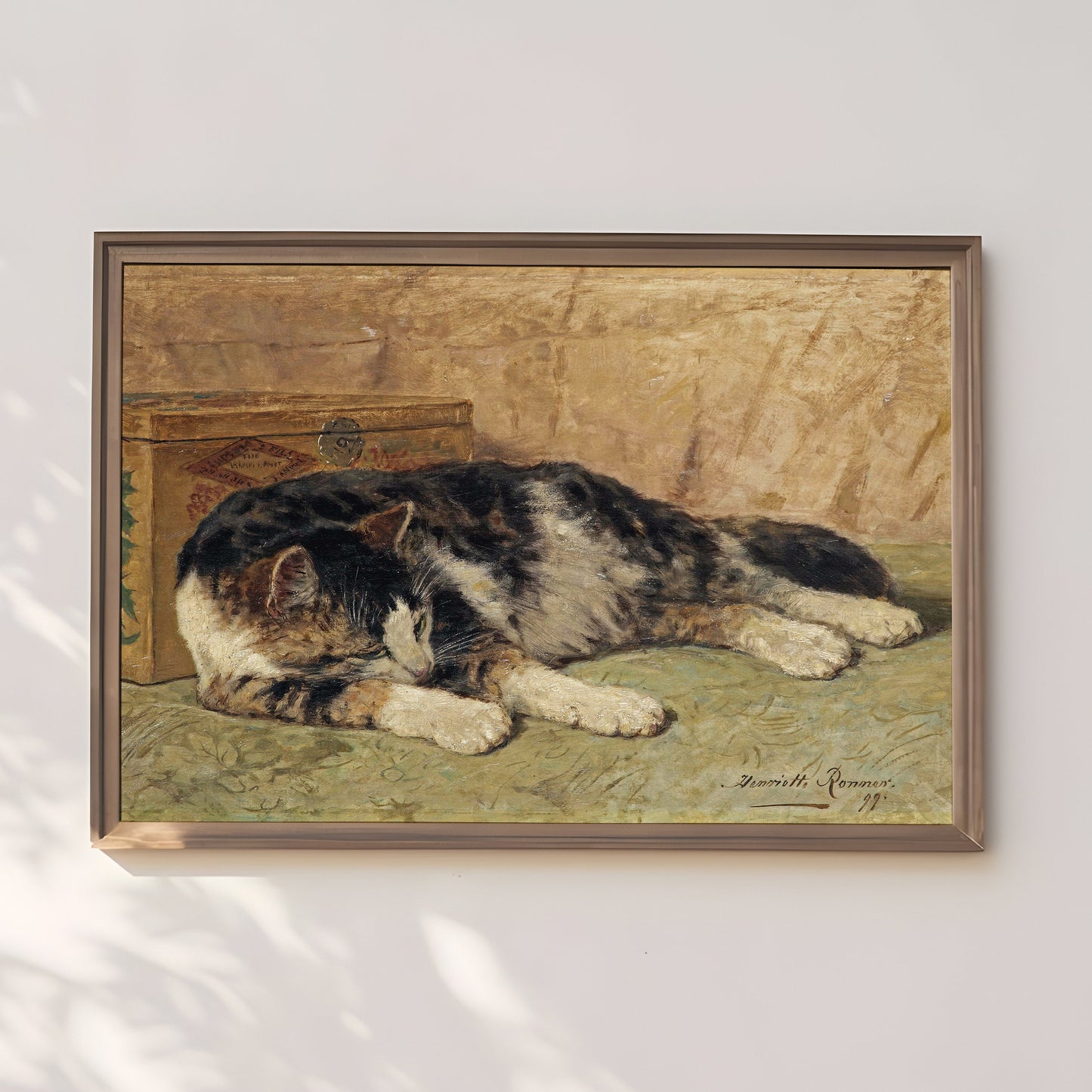 Henriette Ronner Knip -  Cat Nap, Original vintage painting, Printable fine art  instant download, SKU  339HRK
