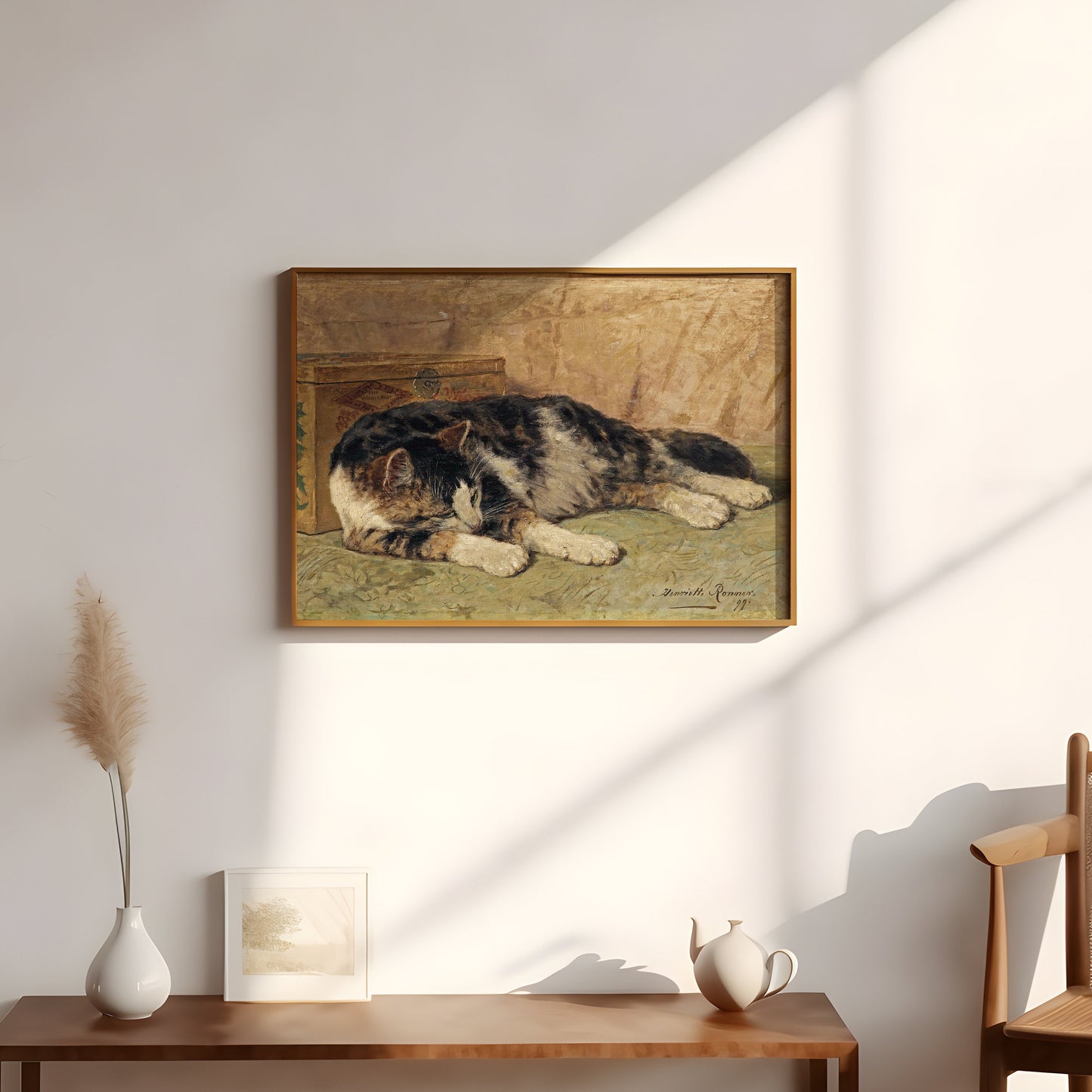 Henriette Ronner Knip -  Cat Nap, Original vintage painting, Printable fine art  instant download, SKU  339HRK