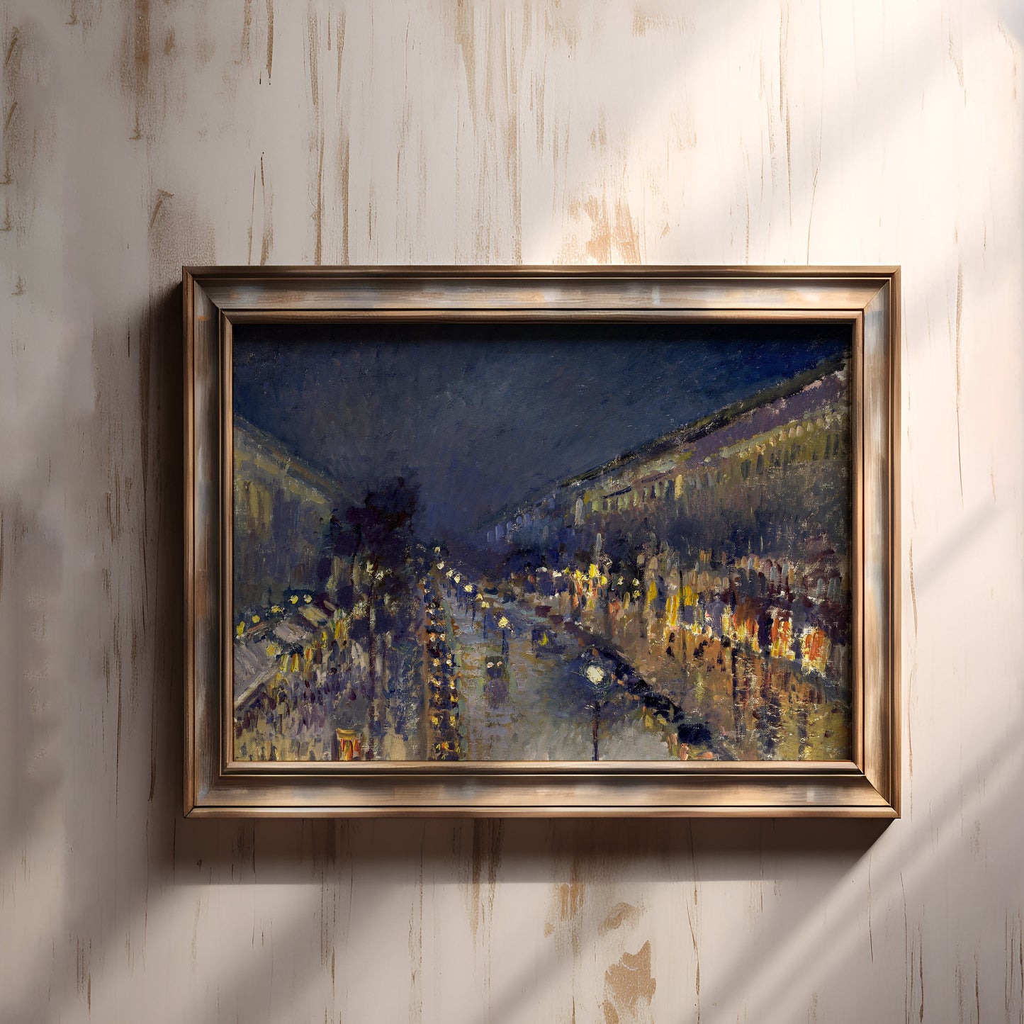 French Impressionist Camille Pissarro - Boulevard Montmartre Paris, Original vintage painting, Printable art instant download, SKU  354CP