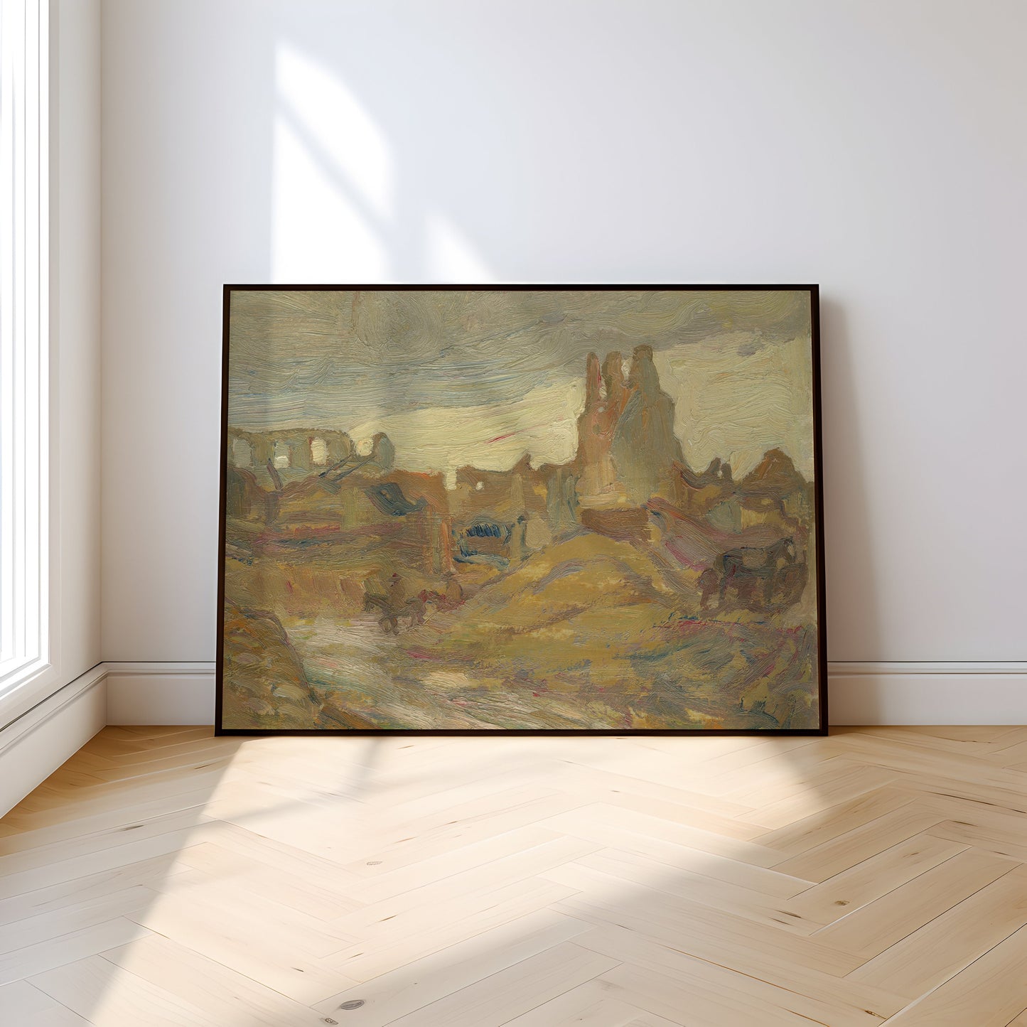 Landscape, Jackson - Ypres, Original vintage painting, Printable fine art  instant download,  SKU  355AYJ