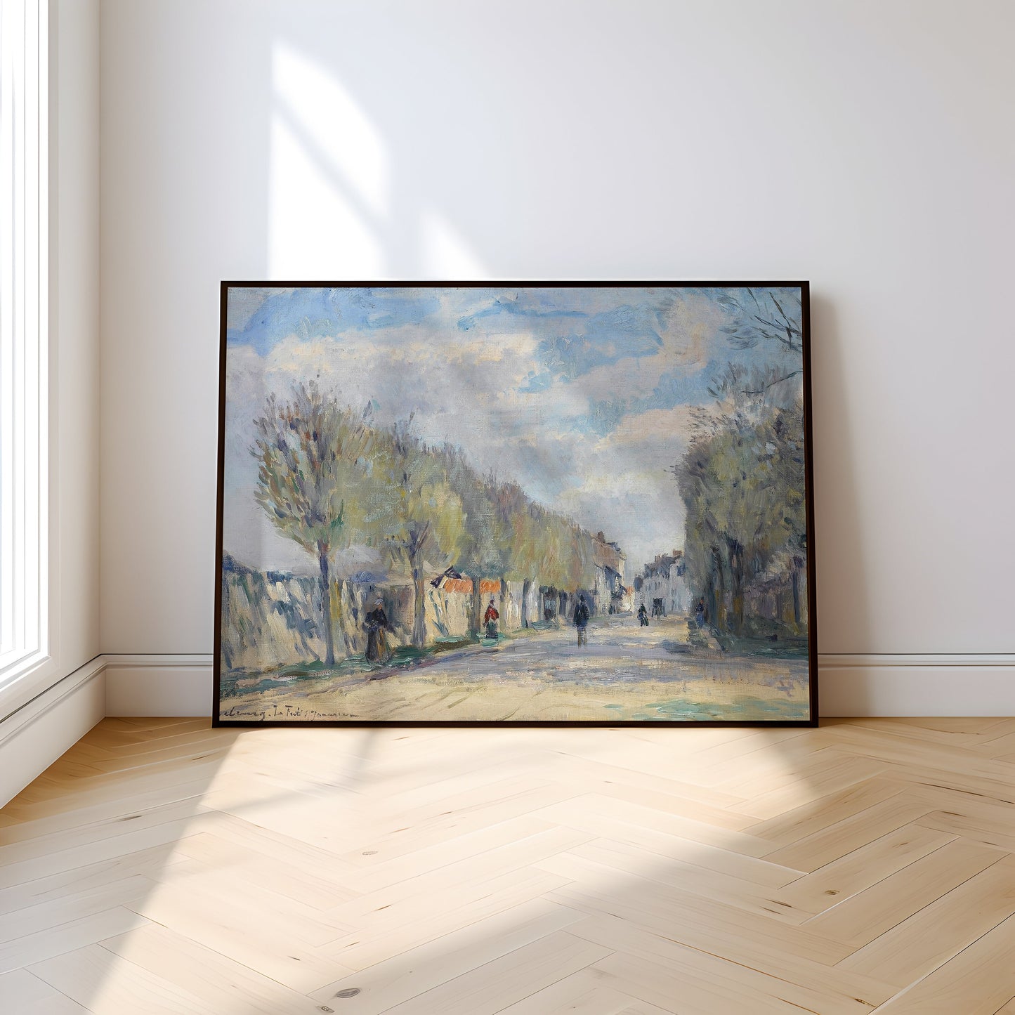 French Impressionist Albert Lebourg - Street in Juare, Original antique painting, vintage Printable art  instant download, SKU  356AL