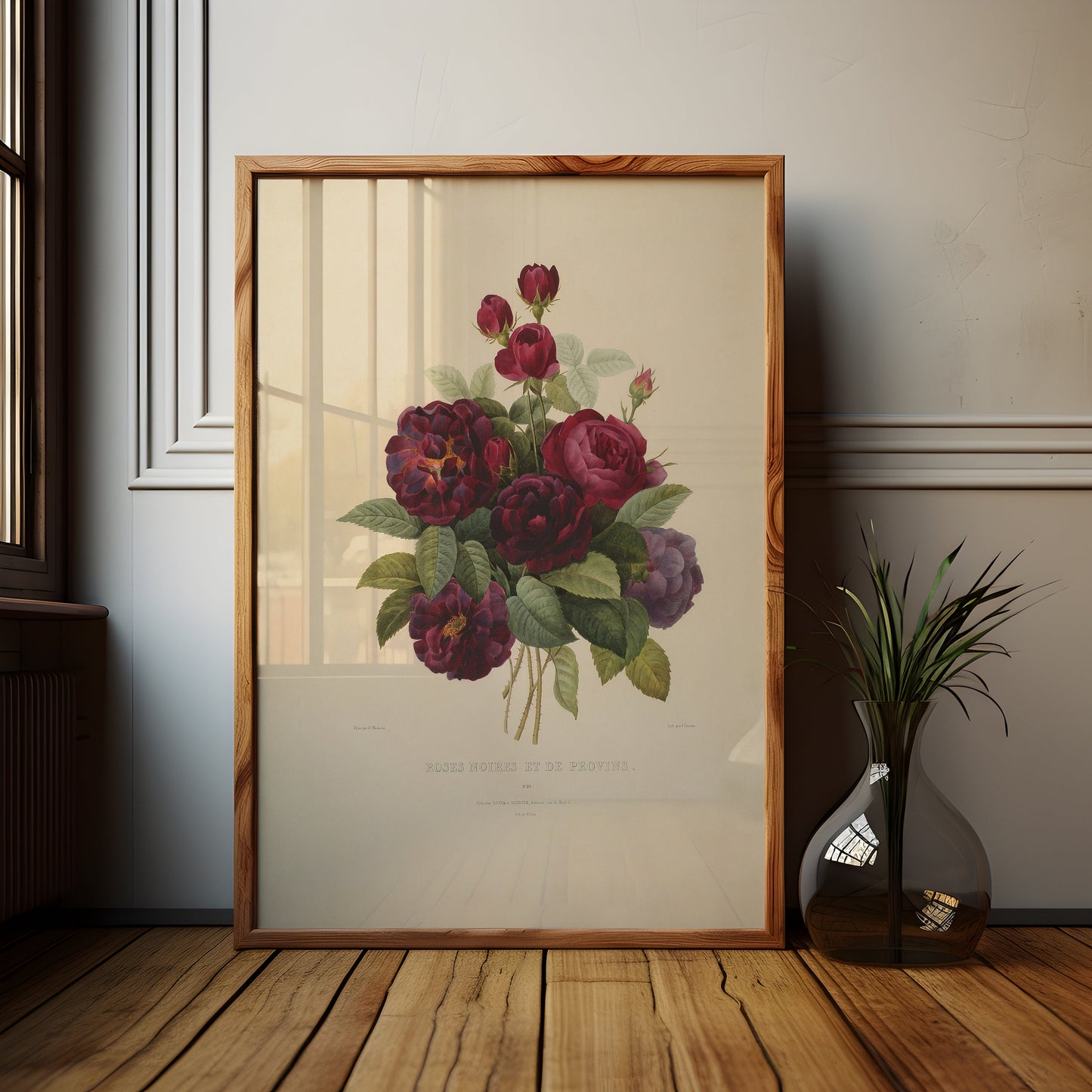 Flowers, Bouquet of roses - Pierre-Joseph Redoute, original antique fine art  vintage, Printable art  instant download, SKU  359PJR