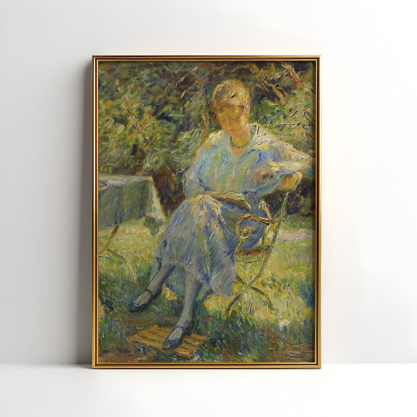 Woman In Garden - Otto Eduard Pippel , Original antique figure painting , vintage Printable art instant download , SKU 365OEP