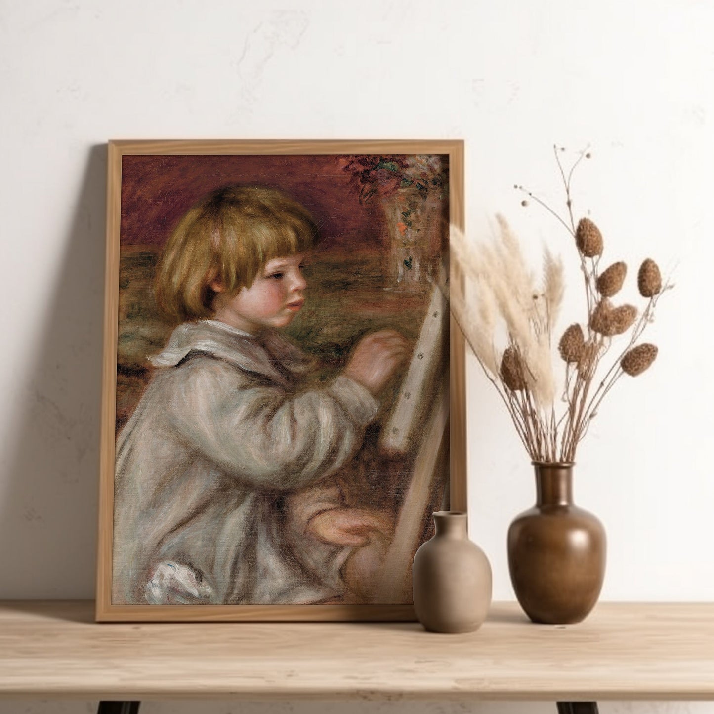 Renoir - Little Painter , French Impressionism Original antique figure painting , vintage Printable art instant download , SKU  367PAR