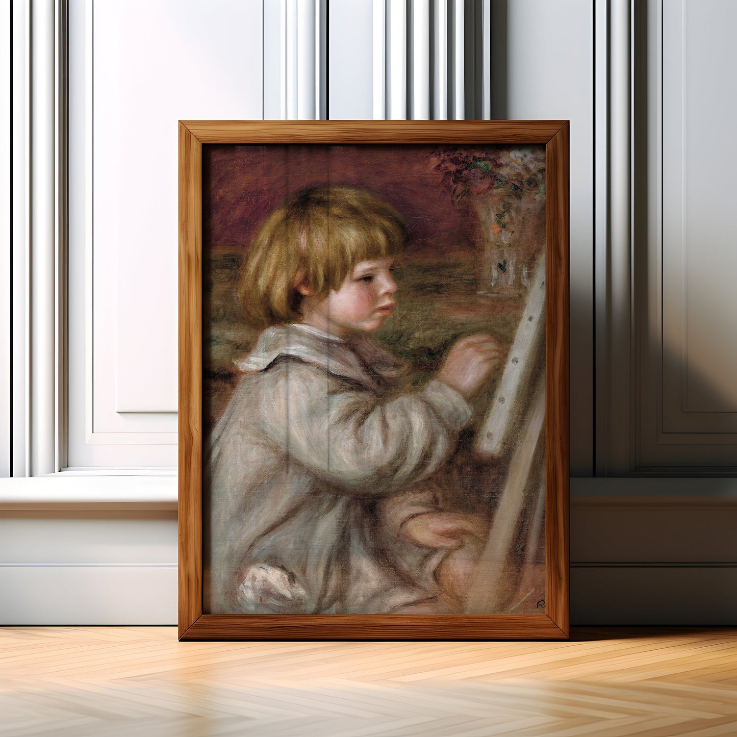 Renoir - Little Painter , French Impressionism Original antique figure painting , vintage Printable art instant download , SKU  367PAR