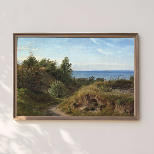Rustic Landscape, Skovgaard - Coast Summer, Original antique painting, vintage Printable art  instant download, SKU  269PCS