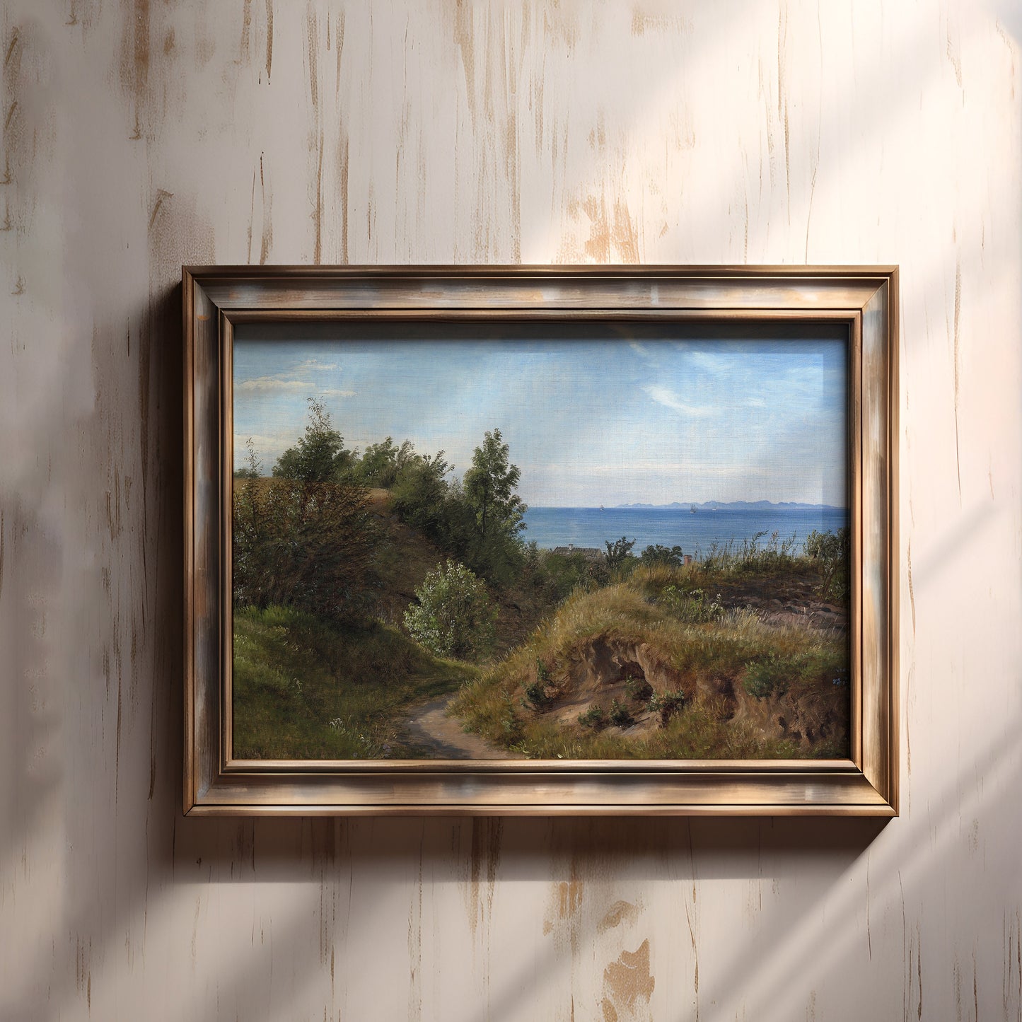 Rustic Landscape, Skovgaard - Coast Summer, Original antique painting, vintage Printable art  instant download, SKU  269PCS