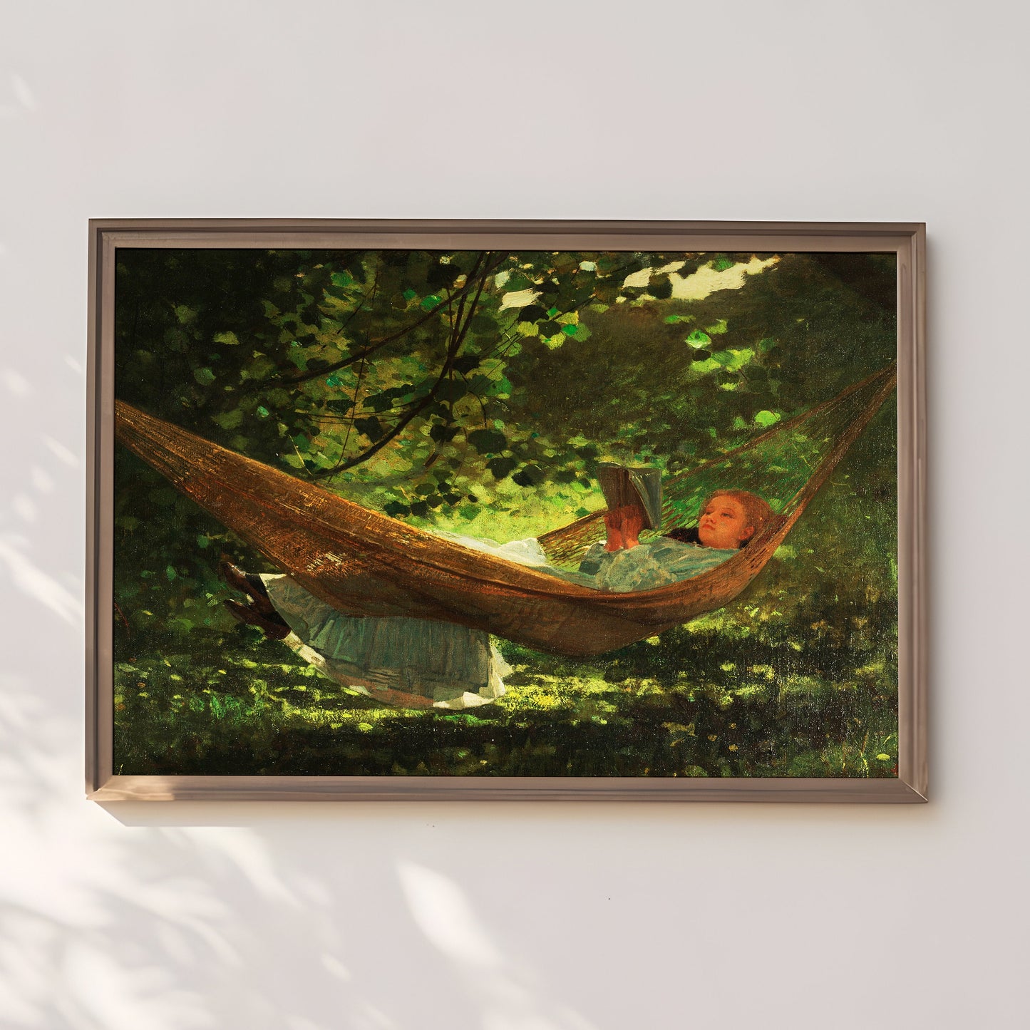 Winslow Homer - Woman in Hammock , 19th century original antique oil figure painting , vintage Printable art instant download , SKU 281WH