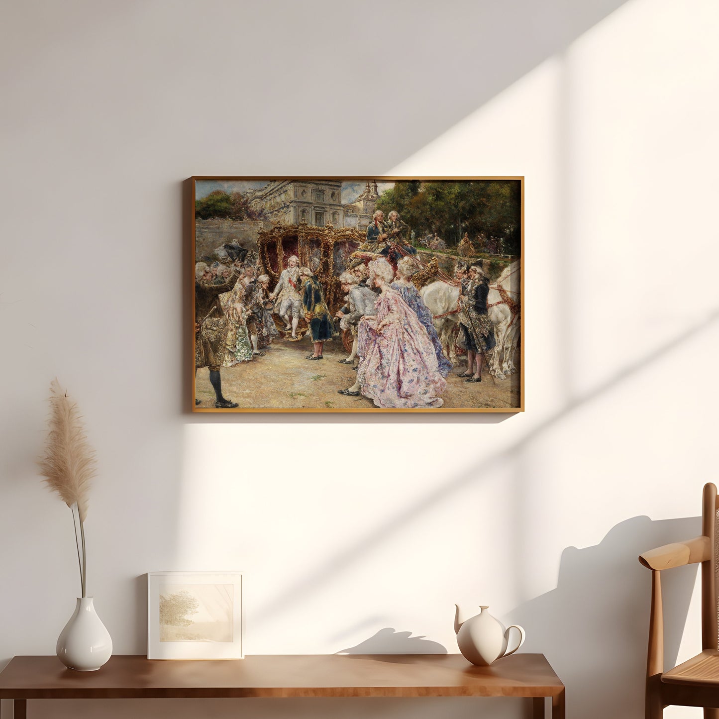 Juan Pablo Salinas - arrival of Prince , original antique oil figure painting , vintage Printable art instant download , SKU 290JPS