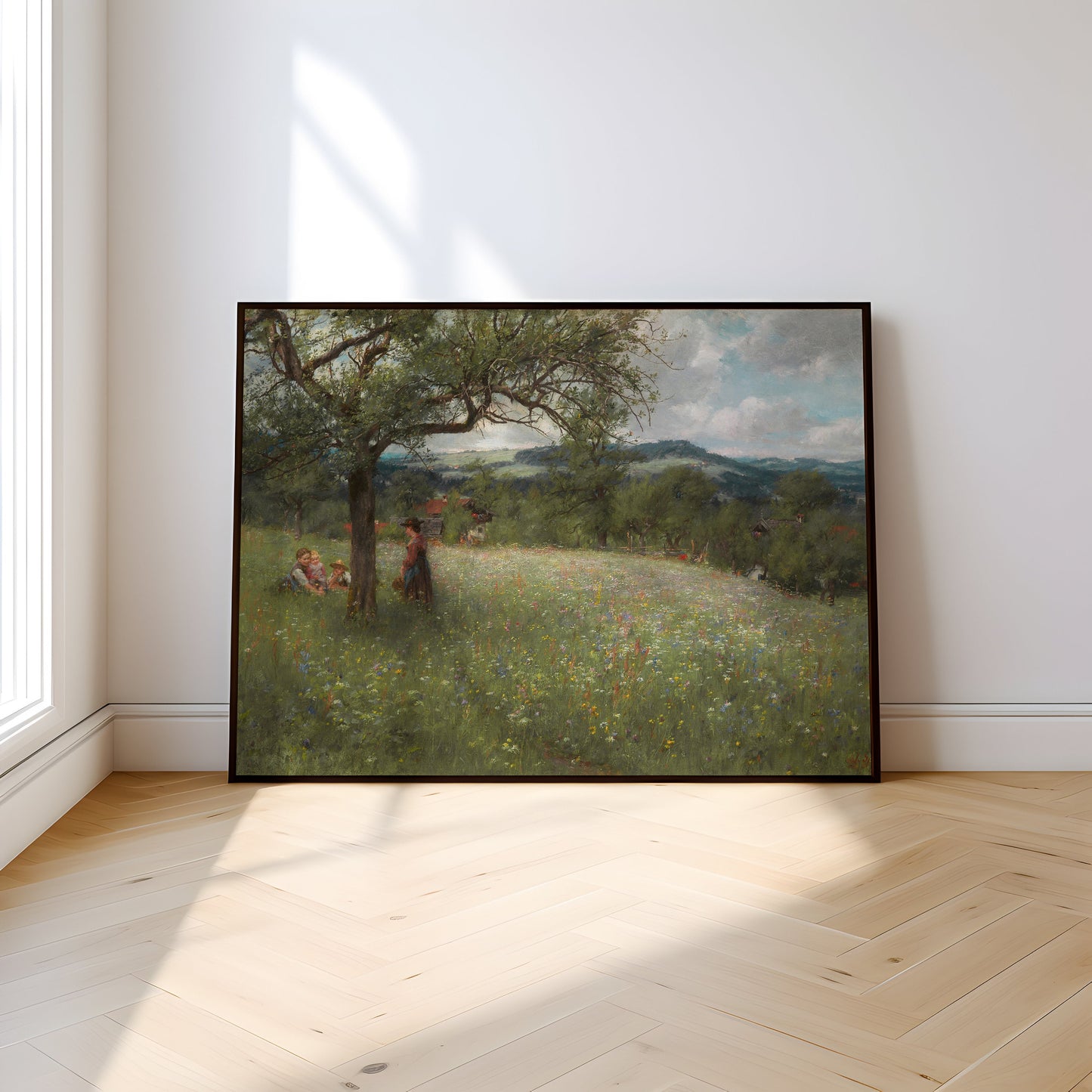 Johann Sperl - Summer Day, Original antique painting, vintage Printable art  instant download, SKU - 371JS