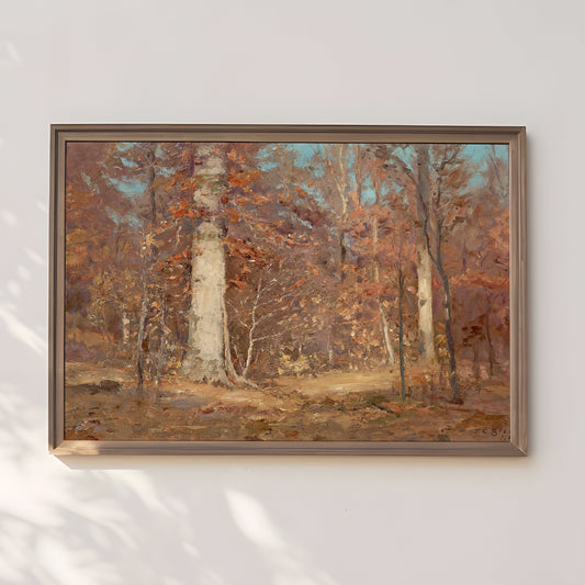 Rustic Landscape - Theodore Clement Steele, 19th century, Original vintage painting, antique Printable art  instant download, SKU  379TCS