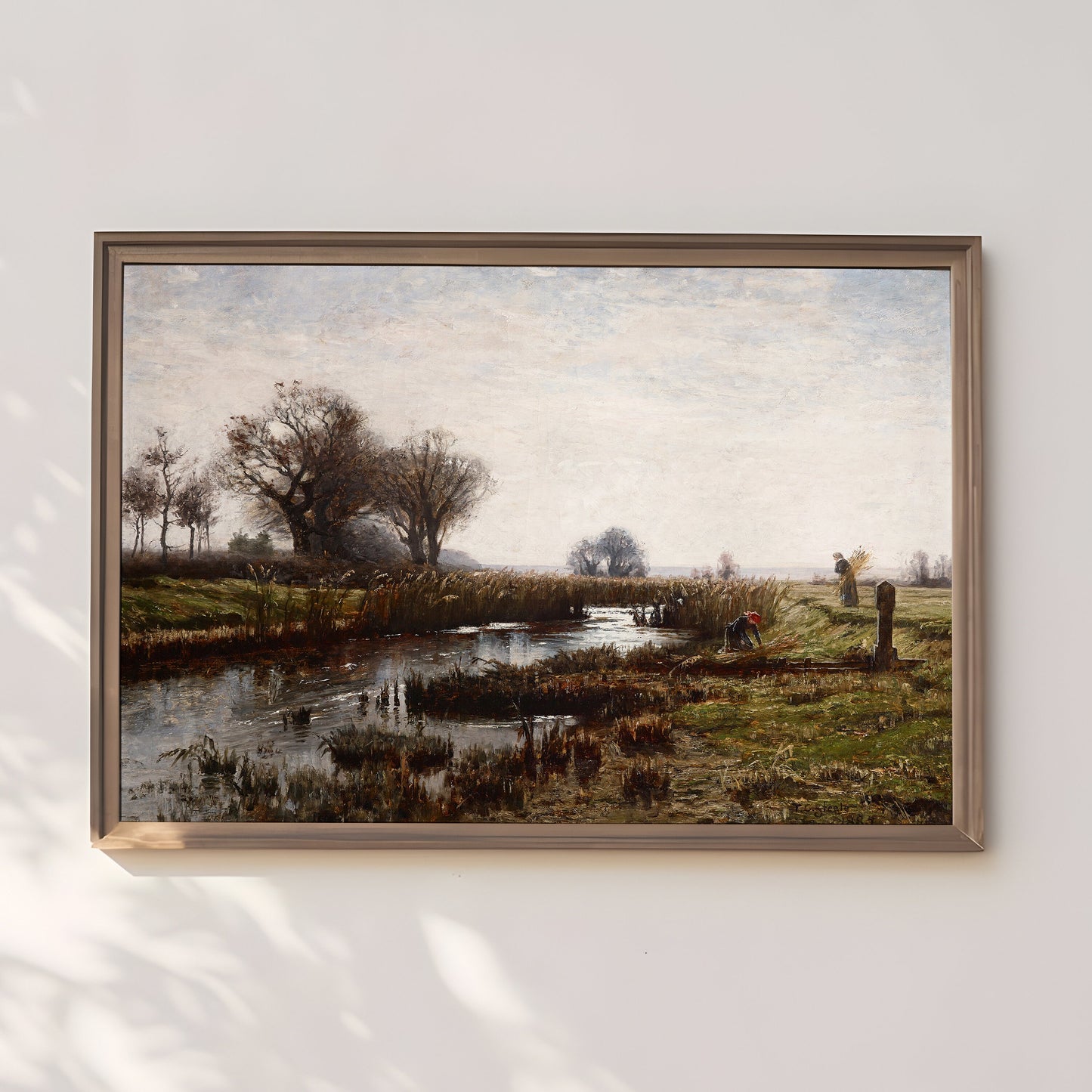 Theodore Clement Steele, Original vintage painting, Rustic Landscape, 19th century, antique Printable art  instant download, SKU  381TCS