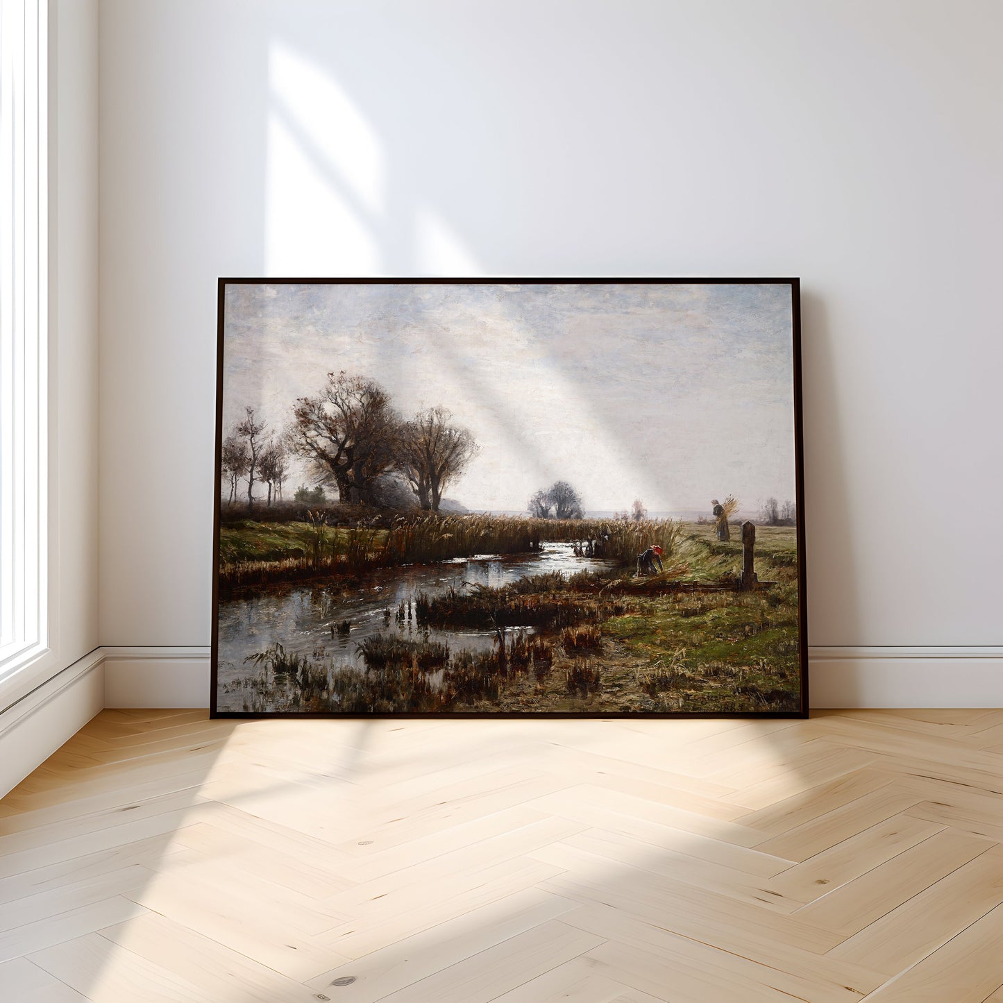 Theodore Clement Steele, Original vintage painting, Rustic Landscape, 19th century, antique Printable art  instant download, SKU  381TCS