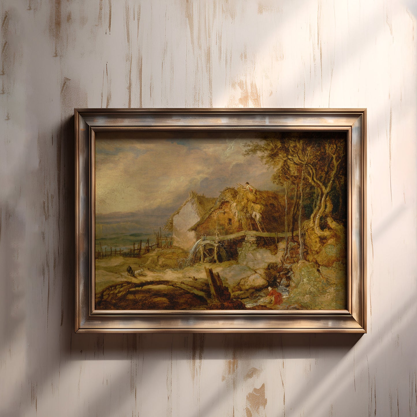James Ward - Mill , Rustic Landscape Original vintage painting , Printable fine art instant download , SKU  299JW