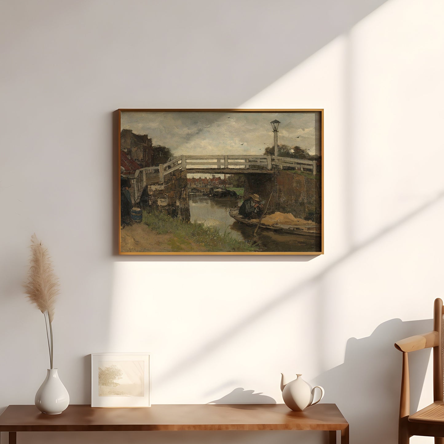 Bridge - Jacob Maris, Original vintage painting, Printable fine art  instant download,  SKU  308JM