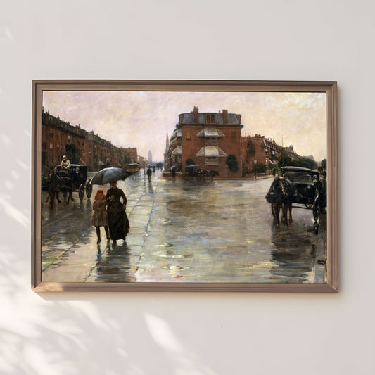 Fine Art America, Childe Hassam - Rainy Day, Original antique painting, vintage Printable art  instant download,  SKU  310CH