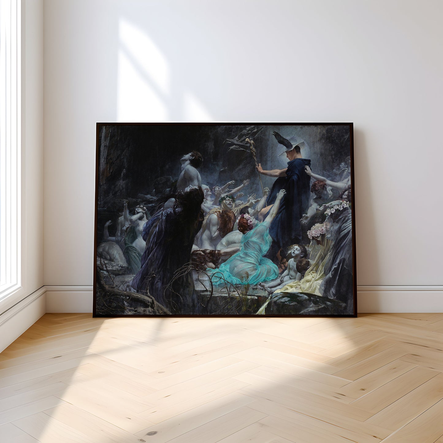 Adolf Hiremy-Hirschl -  Souls of Acheron, Ancient Mythology, original vintage oil painting, Printable art instant download, SKU  313AHH