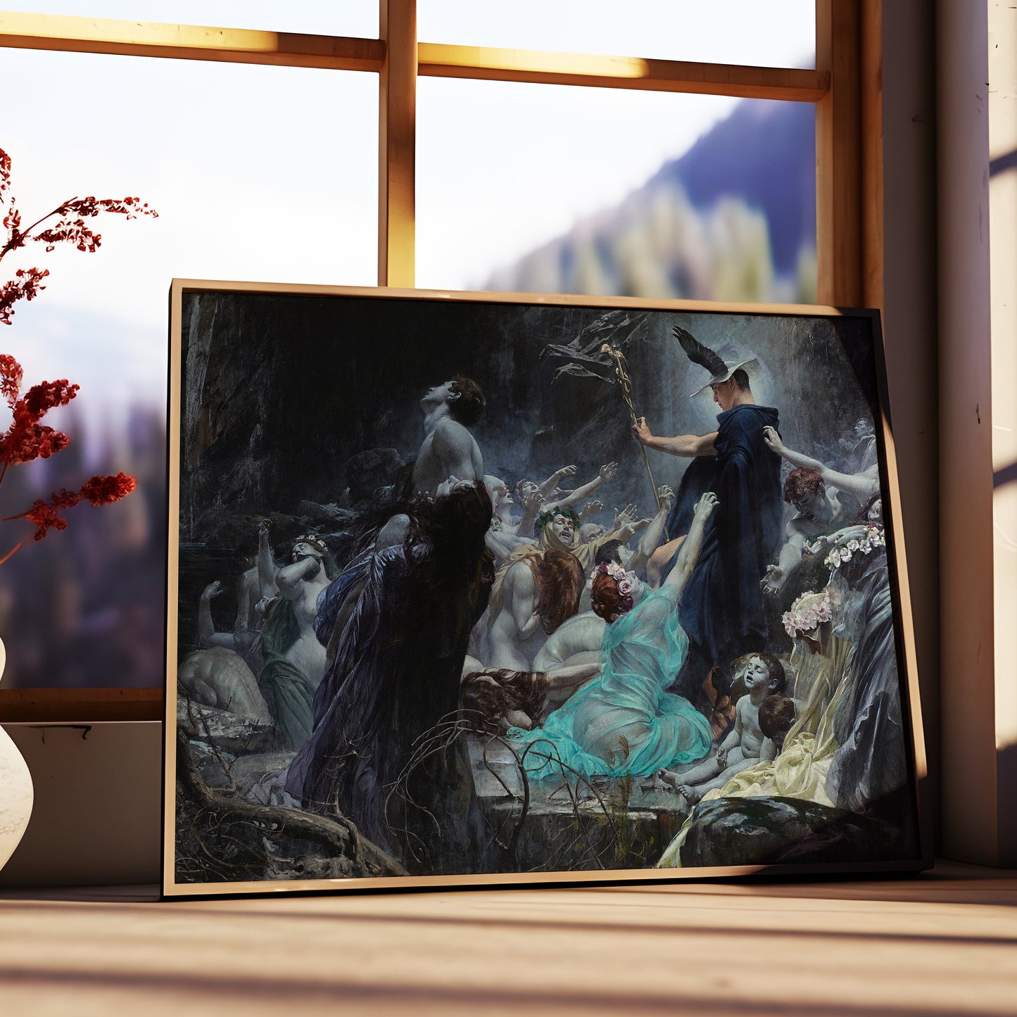 Adolf Hiremy-Hirschl -  Souls of Acheron, Ancient Mythology, original vintage oil painting, Printable art instant download, SKU  313AHH