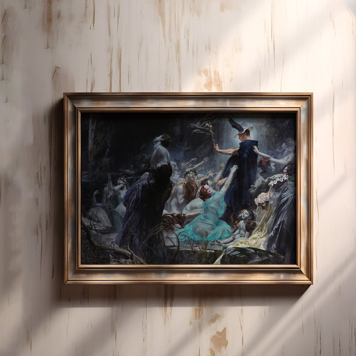 Adolf Hiremy-Hirschl -  Souls of Acheron, Ancient Mythology, original vintage oil painting, Printable art instant download, SKU  313AHH