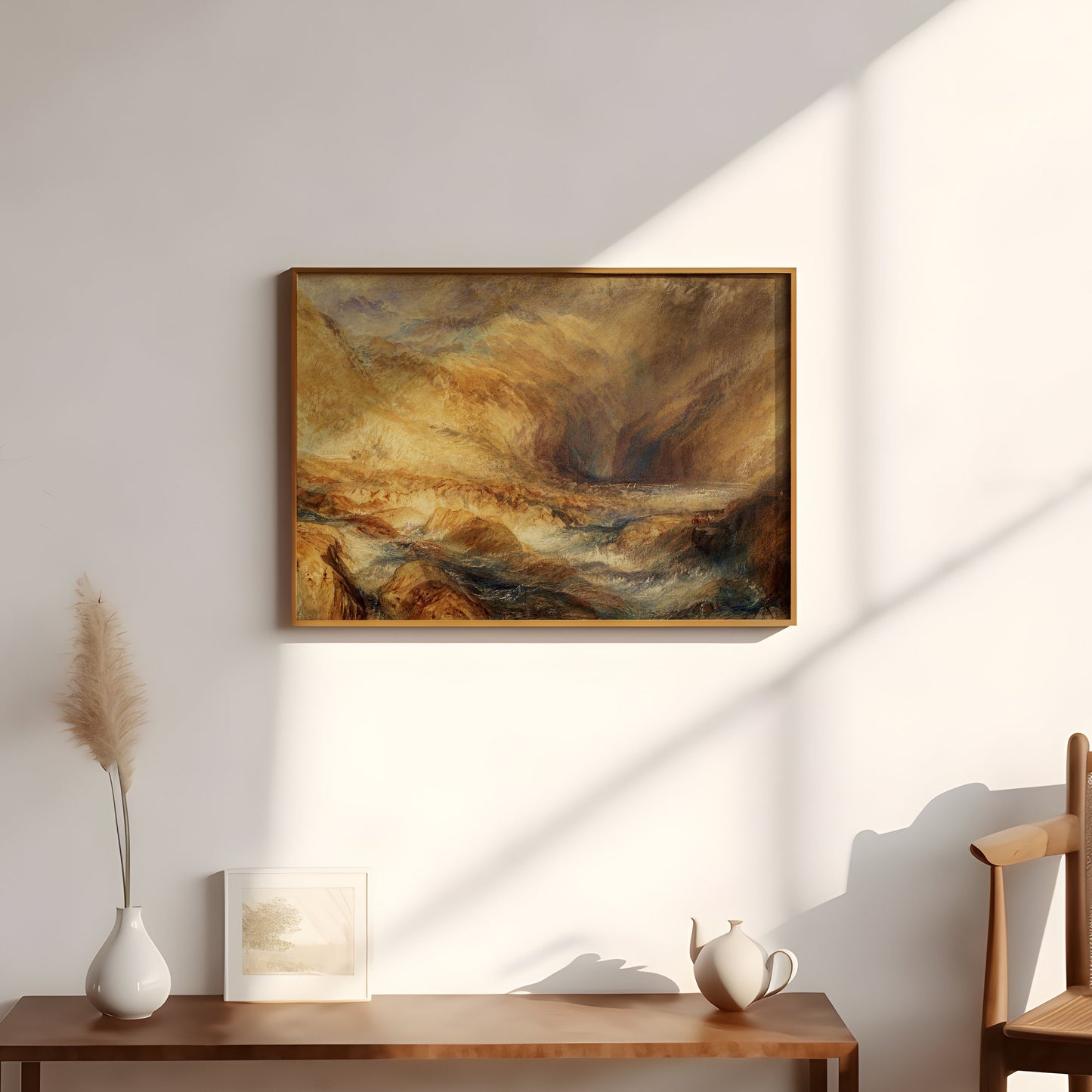 William Turner - Pass in Mountains, original antique oil painting  vintage, Printable art  instant download, SKU  322JWT