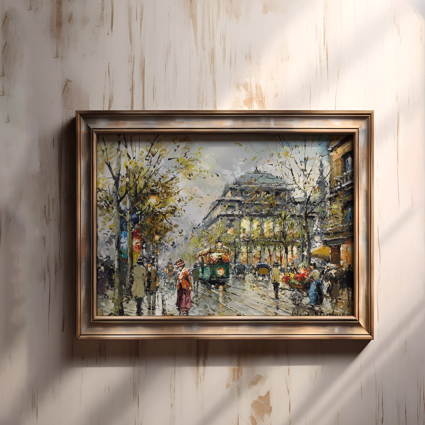 French Impressionist Antoine Blanchard, Bright Paris,Original antique painting, vintage Printable art  instant download,  SKU  324AB