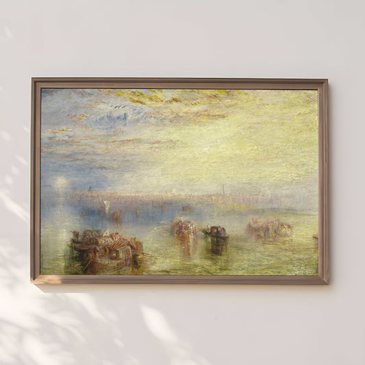 William Turner - Approach to Venice, Seascape original antique oil painting  vintage, Printable art  instant download, SKU  344JWT