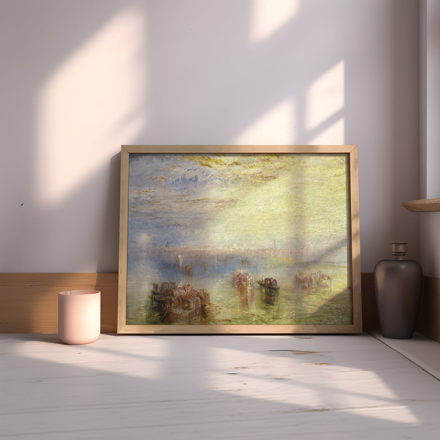 William Turner - Approach to Venice, Seascape original antique oil painting  vintage, Printable art  instant download, SKU  344JWT
