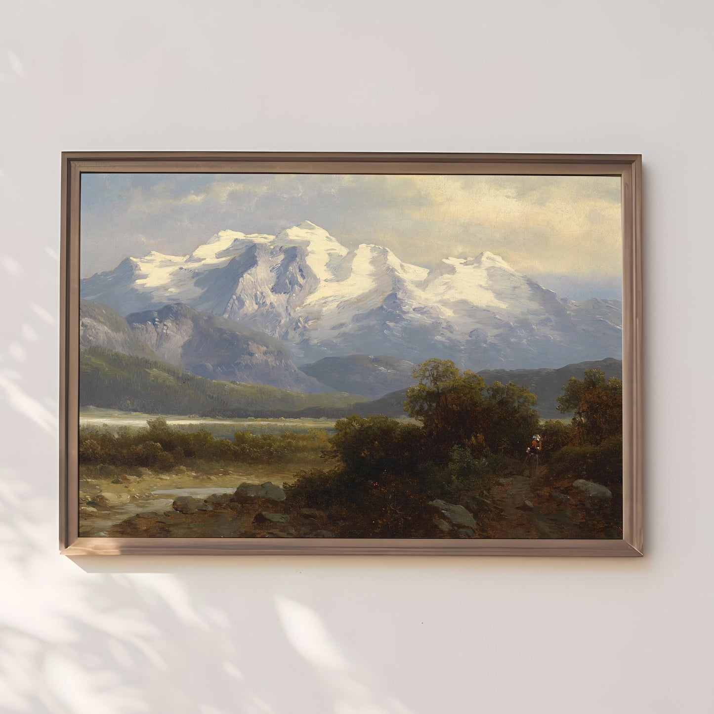 Austrian painting, Josef Thoma -Blue Mountains, Original antique fine art, vintage Printable art  instant download, SKU  347JT