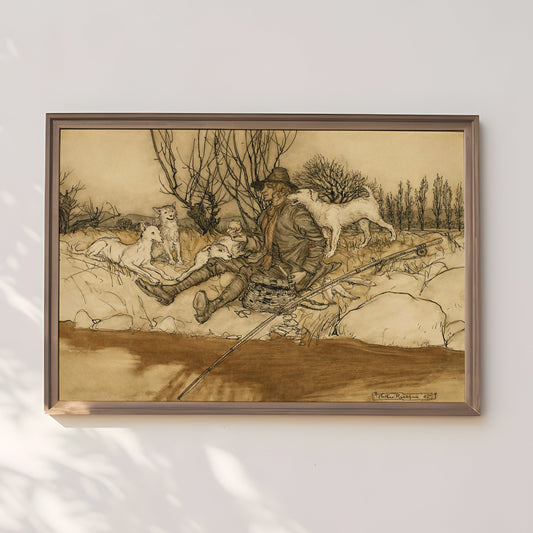 Arthur Rackham - Rip Van Winkle, 19th century, original antique painting  vintage, Printable art  instant download, SKU  348AR