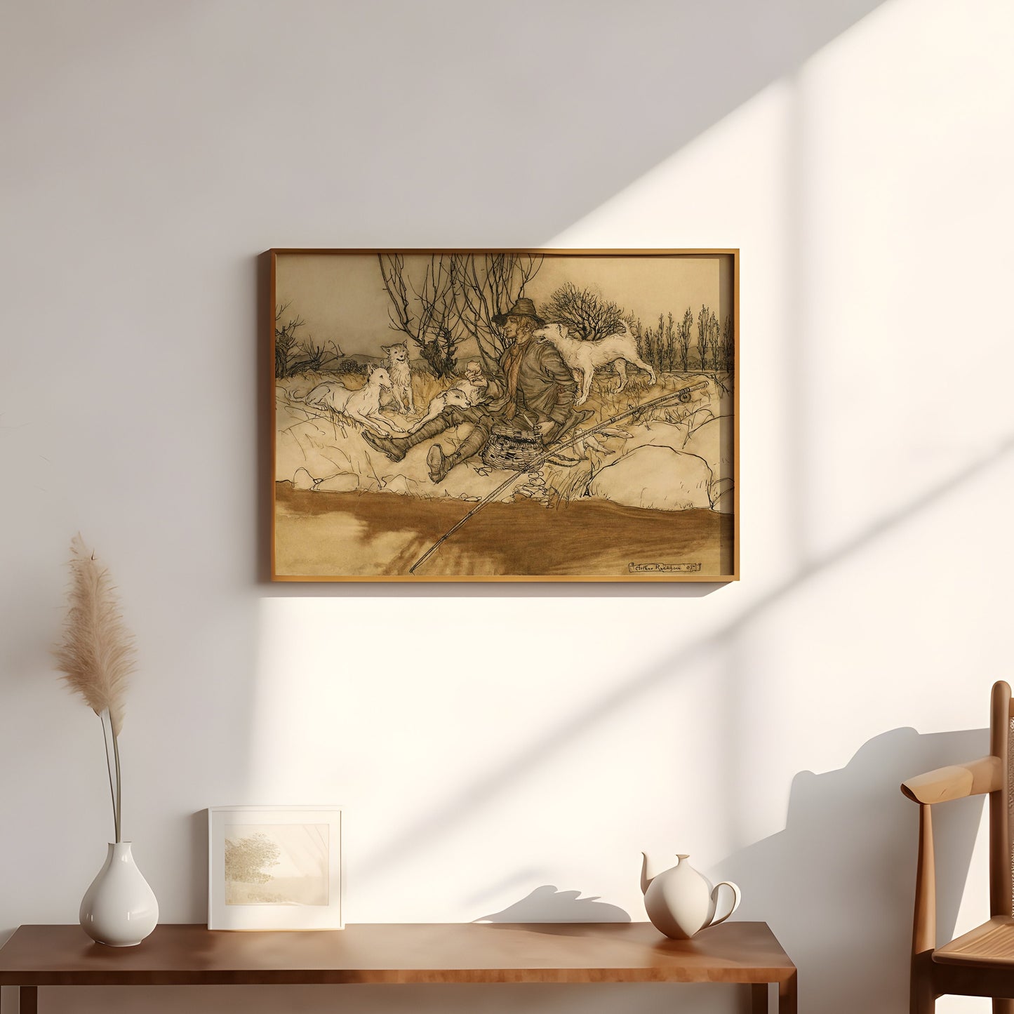 Arthur Rackham - Rip Van Winkle, 19th century, original antique painting  vintage, Printable art  instant download, SKU  348AR