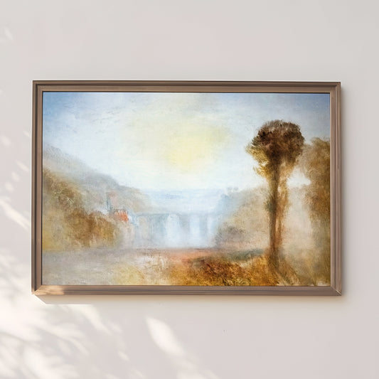 William Turner - Bridge of Towers, original antique oil painting  vintage, Printable art  instant download, SKU  349WT