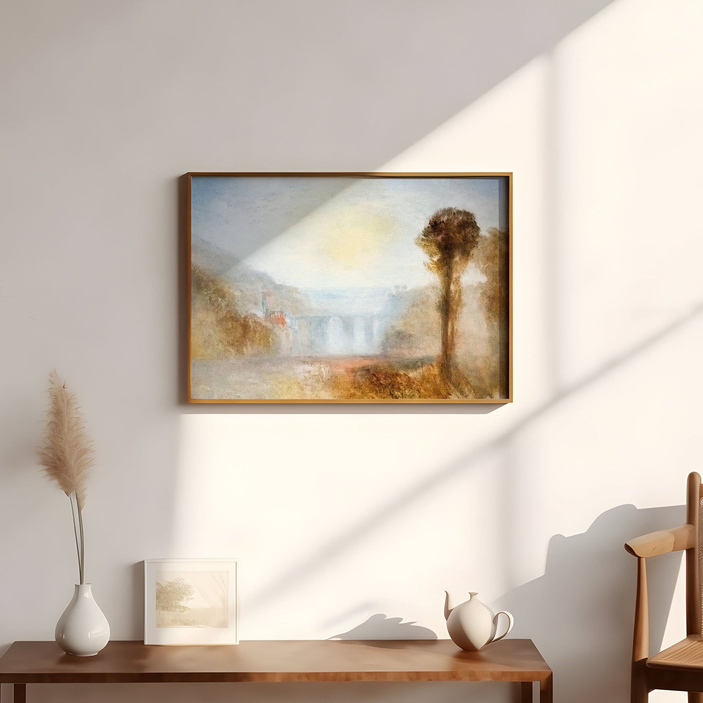 William Turner - Bridge of Towers, original antique oil painting  vintage, Printable art  instant download, SKU  349WT