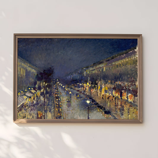 French Impressionist Camille Pissarro - Boulevard Montmartre Paris, Original vintage painting, Printable art instant download, SKU  354CP