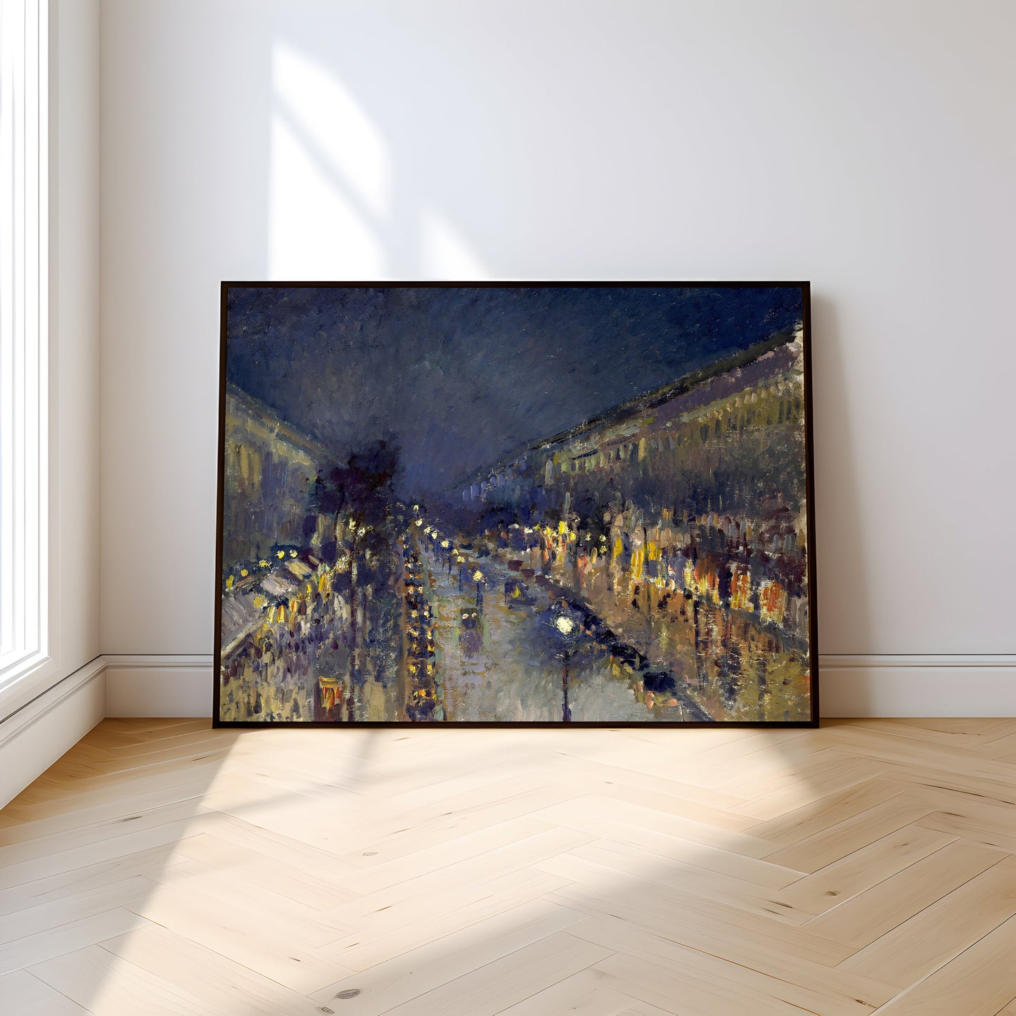 French Impressionist Camille Pissarro - Boulevard Montmartre Paris, Original vintage painting, Printable art instant download, SKU  354CP
