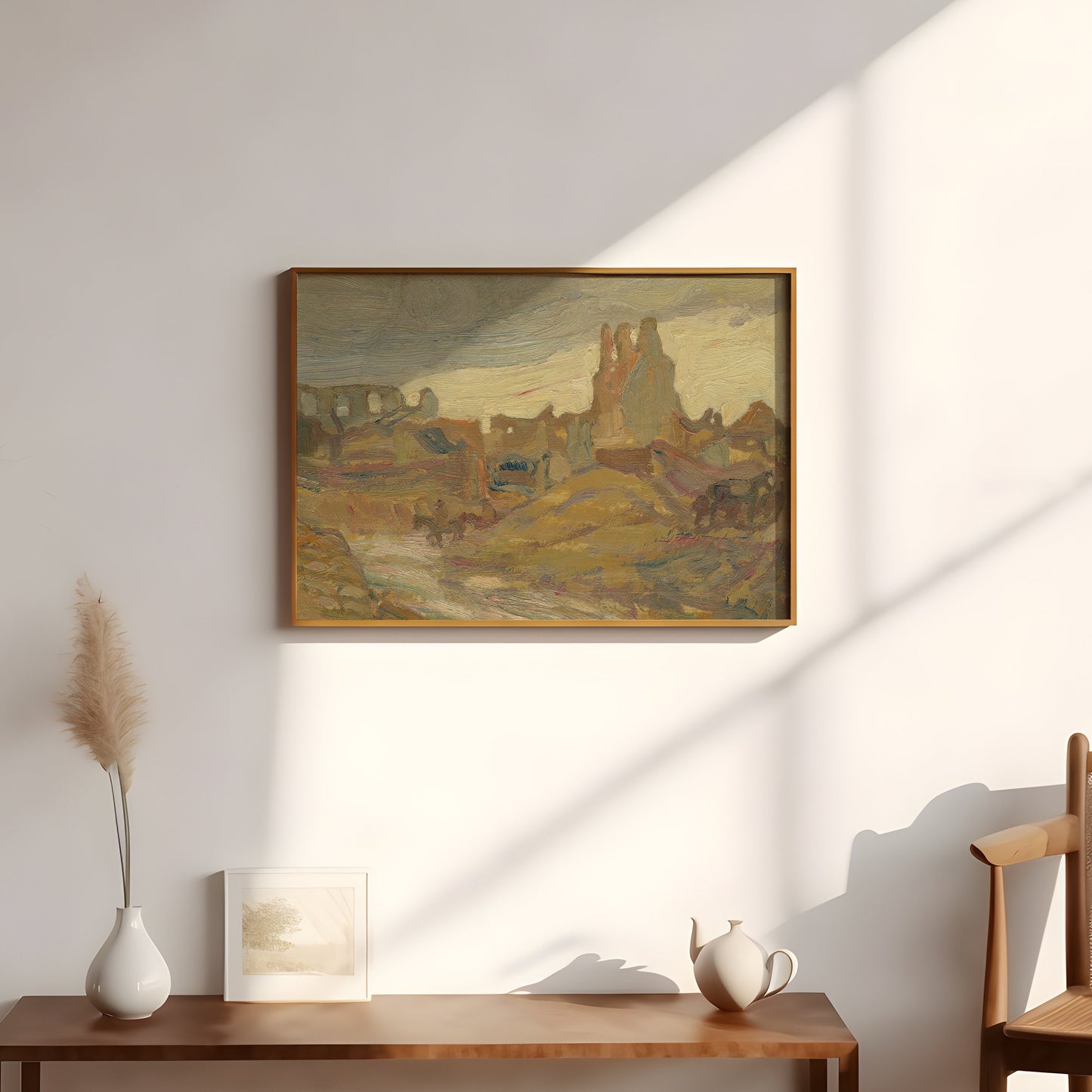 Landscape, Jackson - Ypres, Original vintage painting, Printable fine art  instant download,  SKU  355AYJ