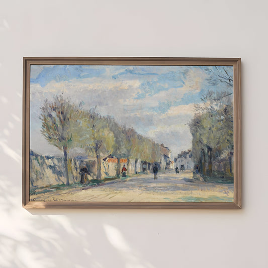French Impressionist Albert Lebourg - Street in Juare, Original antique painting, vintage Printable art  instant download, SKU  356AL