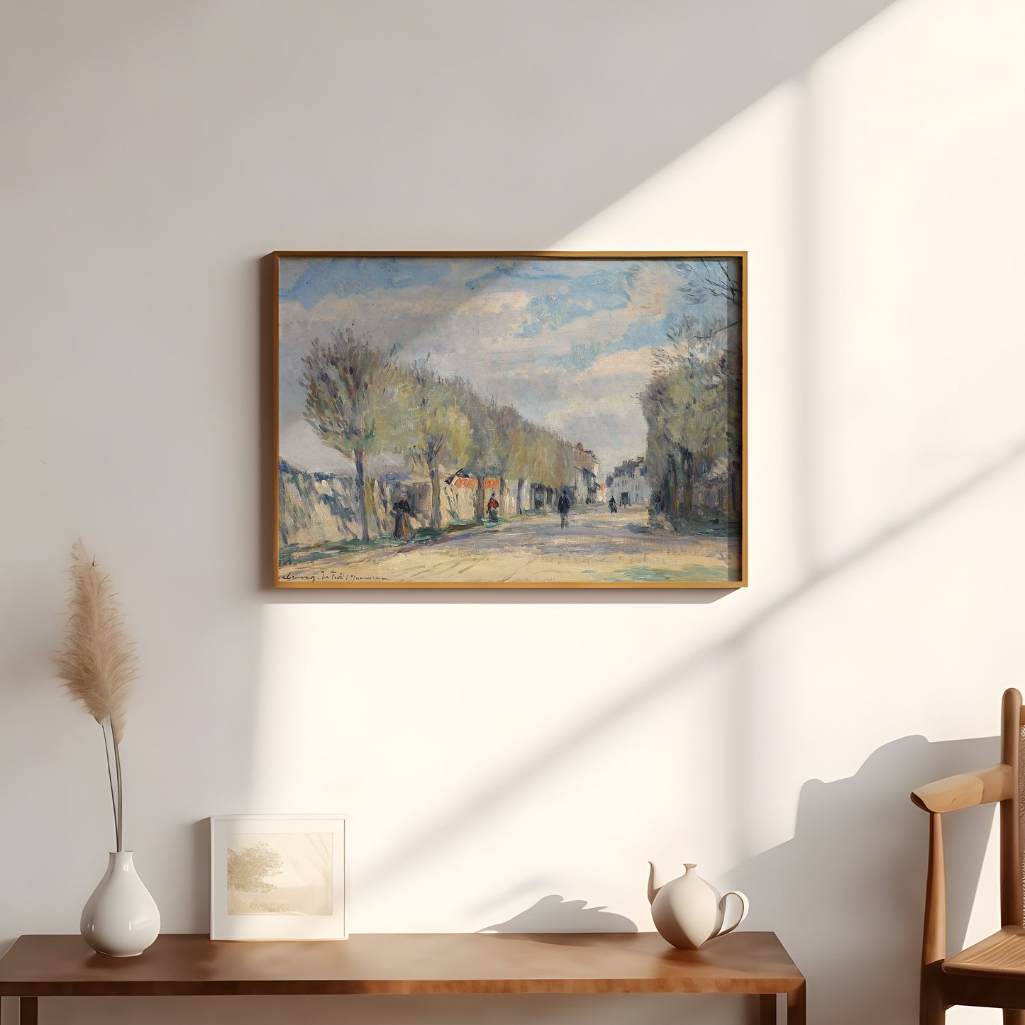 French Impressionist Albert Lebourg - Street in Juare, Original antique painting, vintage Printable art  instant download, SKU  356AL