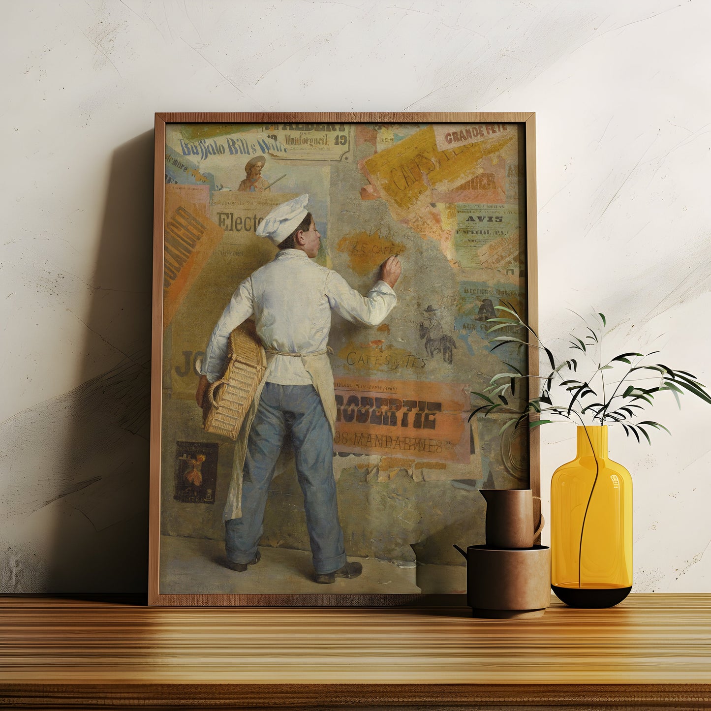 Chocarne-Moreau - Young Baker , Original antique figure painting , vintage Printable art instant download , SKU 366PCC