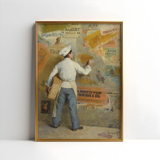 Chocarne-Moreau - Young Baker , Original antique figure painting , vintage Printable art instant download , SKU 366PCC
