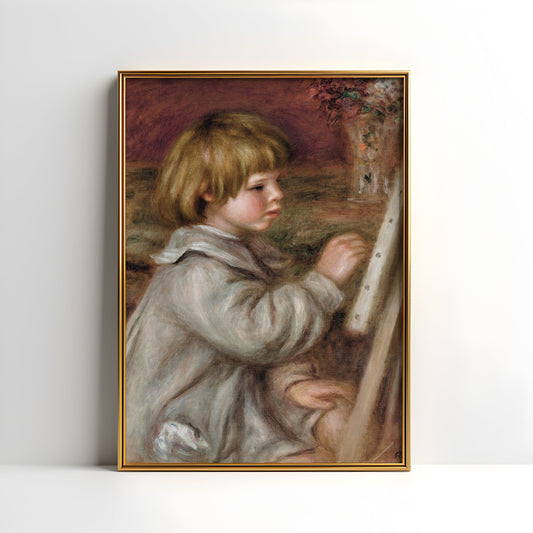 Renoir - Little Painter , French Impressionism Original antique figure painting , vintage Printable art instant download , SKU  367PAR