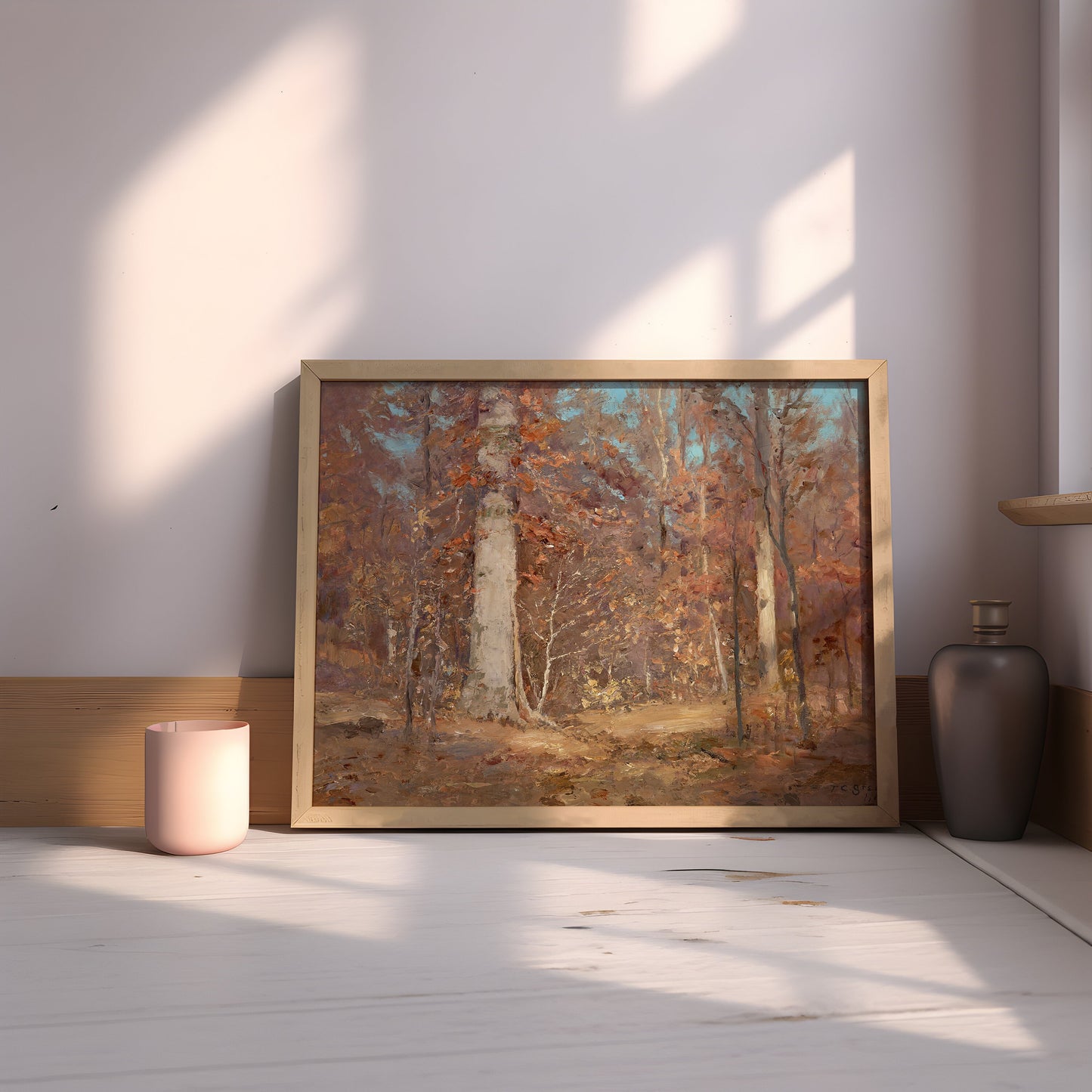 Rustic Landscape - Theodore Clement Steele, 19th century, Original vintage painting, antique Printable art  instant download, SKU  379TCS