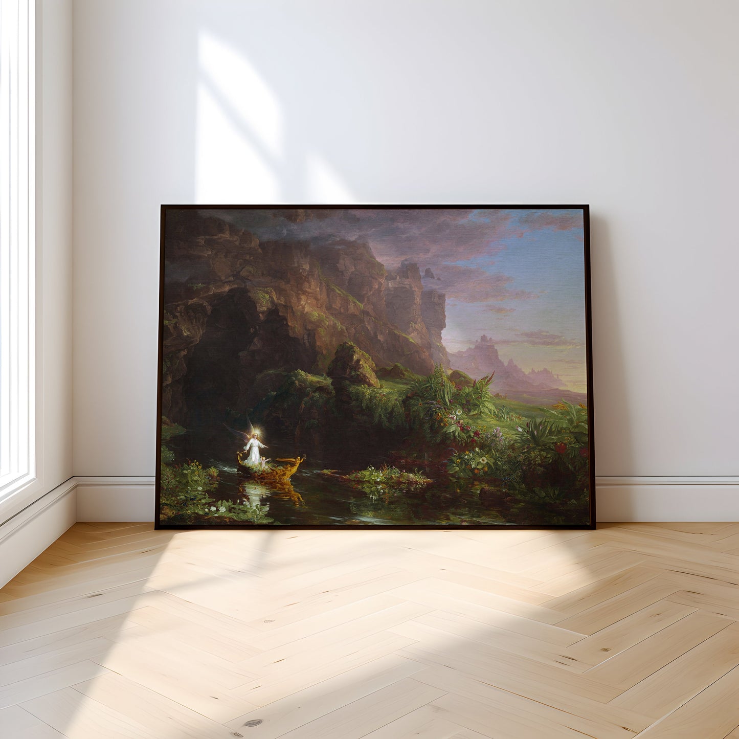 Thomas Cole - Voyage of Life Childhood, original antique oil painting  vintage, Printable art  instant download, SKU  384TC